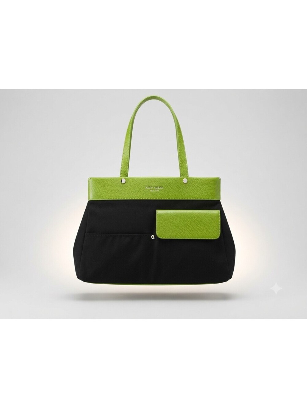Vintage Kate Spade New York Hippy Green and Black Canvas Shoulder Bag